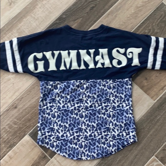 ‘ GYMNAST’ navy and white LS Tee YL sparkle! - Picture 1 of 4